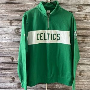 Hardwood Classics by Majestic Boston Celtics 1/4-Zip Pullover Size L